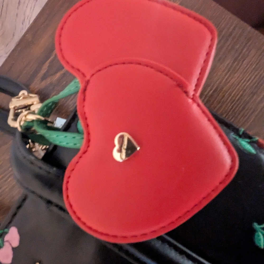 Betsey Johnson Black Bag with Cherry Embroidery. ❤️❤️Brand New ❤️❤️ - Picture 6 of 7